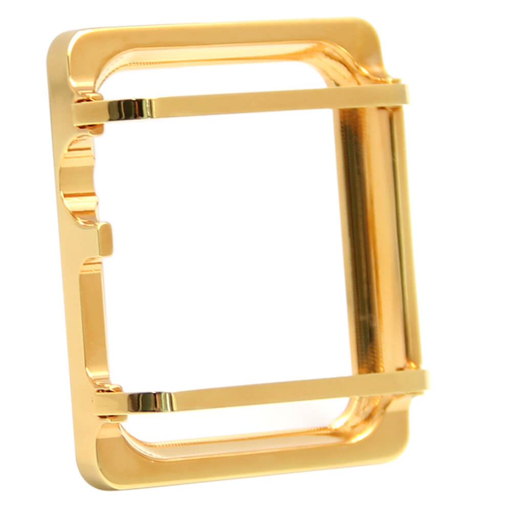 Apple watch gold diamonds square metal case with engraving